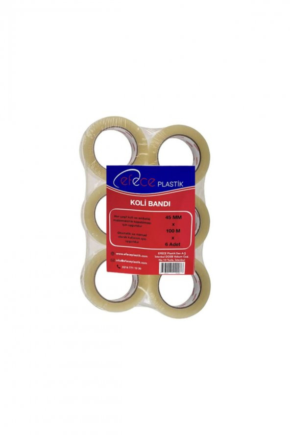 , 45mm X 100 Metre, 6 Adet, Kaliteli Koli Bandı