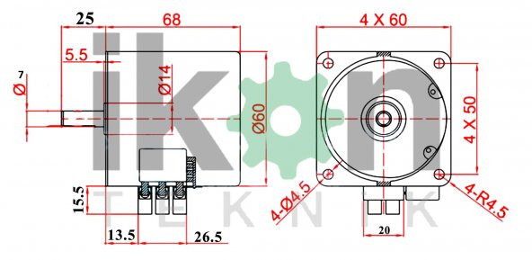 10Rpm 28W Ac Senkron Motor Viyol Motoru 68 Ktyz 7 MM - 2