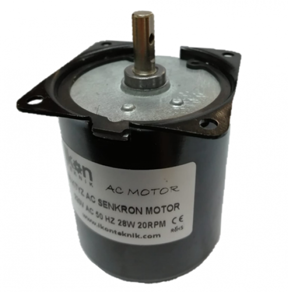 220V 20RPM 28W AC Senkron Motor, Dişli Motor