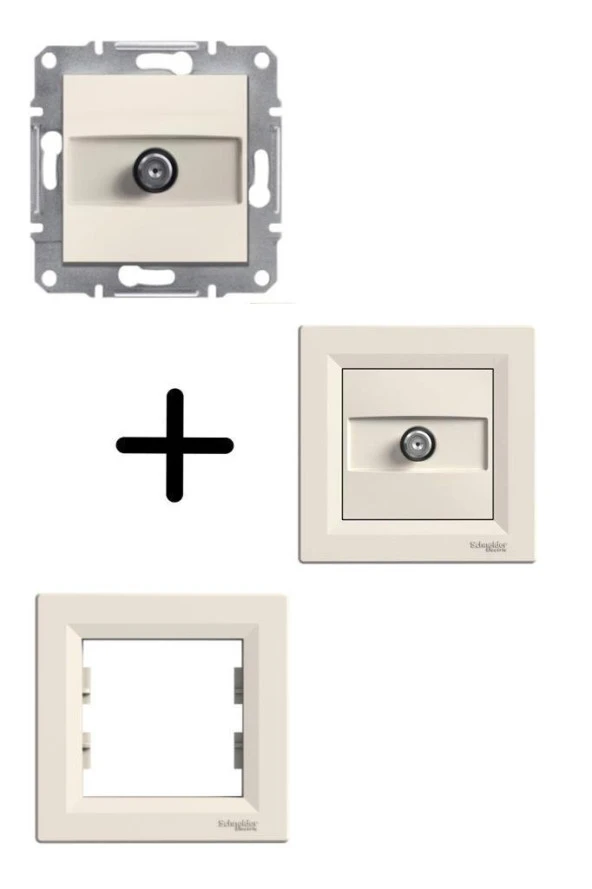 Schneider Asfora Krem Anten Priz (Çerçeveli)