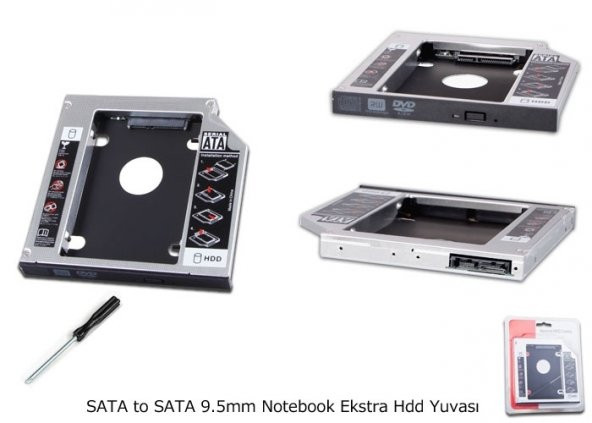 SATA to SATA 9.5mm Notebook Ekstra Hdd Yuvası ürün görseli 1
