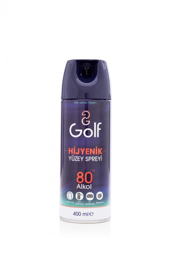 Golf Cosmetics Hijyenik Yüzey ve Kumaş Spreyi 80 Alkollü 400 ML