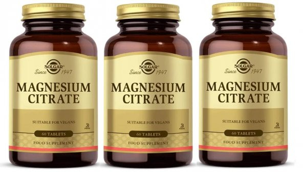 Solgar Magnesium Citrate 200 mg 60 Tablet 3 Adet ürün görseli 1