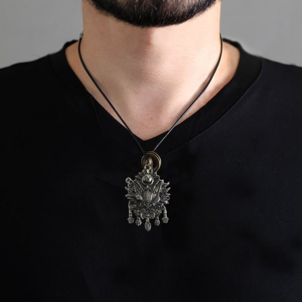 Nipora Arma Tasarım Ayarlanabilir İp Zincirli Pirinç Erkek Kolye - 5