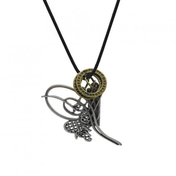 Nipora Tuğra Tasarım Ayarlanabilir İp Zincirli Pirinç Erkek Kolye - Resim 7