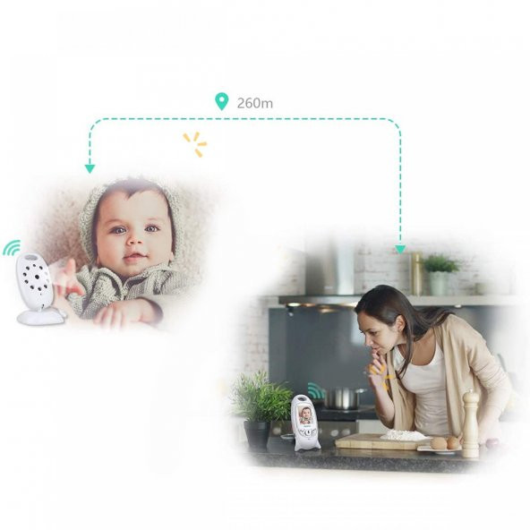 Angel Eye KS-601 Gece Görüşlü Bebek Kamerası Monitör Oda Sıcaklığı Kontrollü - 5