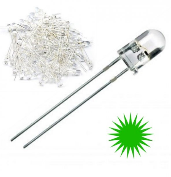 5mm Şeffaf Yeşil Led - 1000 Adet