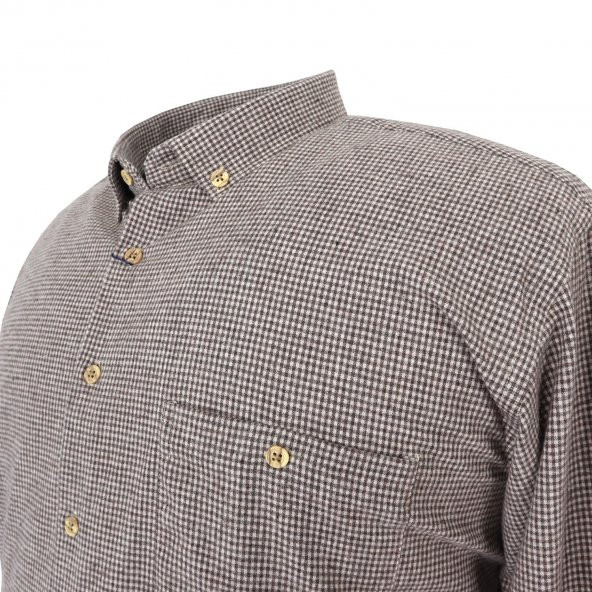 Pamuklu Büyük Beden Oduncu Gömlek & Kahve - 3