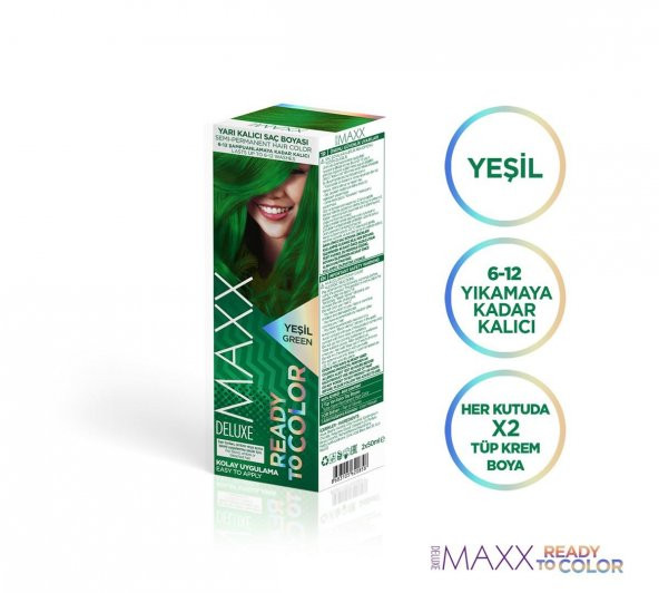 Maxx Deluxe Yarı Kalıcı Saç Boyası 2x50ml Yeşil