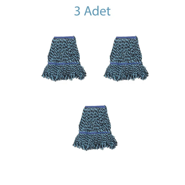 Cod-Ex Islak Mop Püskül Paspas Başlığı - Geniş - 25 Cm. - 500 Gr. - Pamuklu - 3 Adet - Resim 2