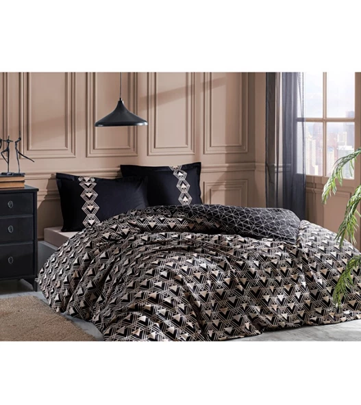 Özdilek Ranforce Çift Kişilik Nevresim Takımı-Ouro Siyah - 2