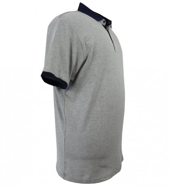 Büyük Beden Erkek Tişört Likralı Pike Polo Yaka - 11