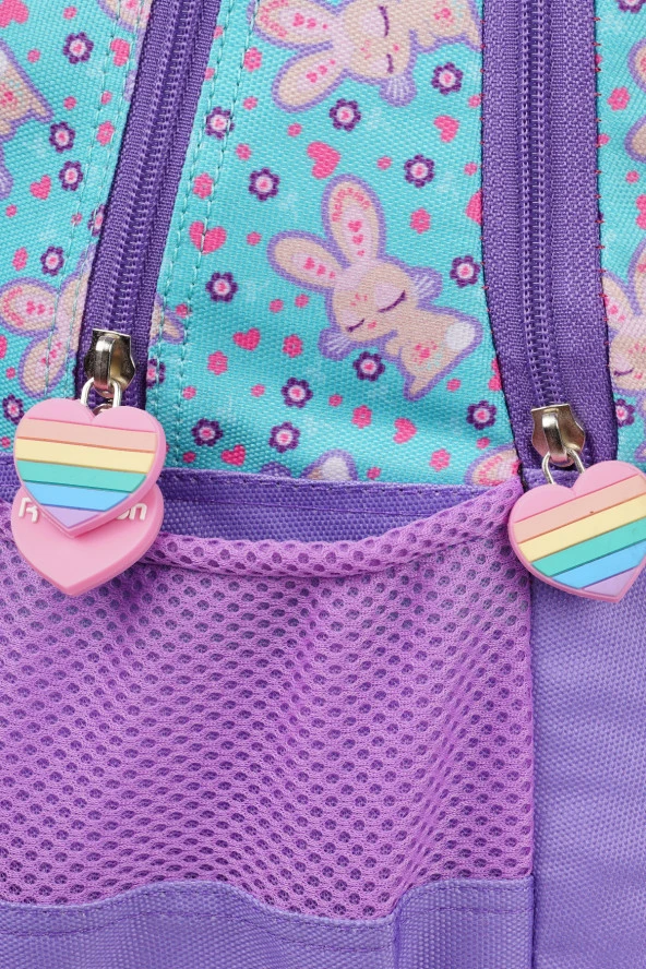 Elatae Ortopedik Çok Gözlü İlkokul Sırt Çantası Seti Lila - Resim 2