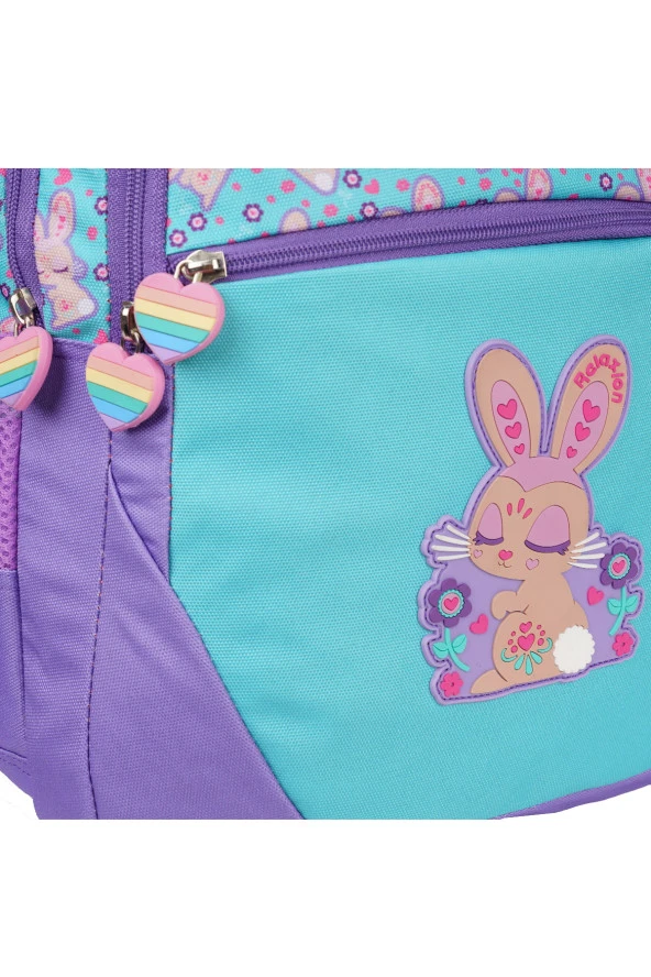 Elatae Ortopedik Çok Gözlü İlkokul Sırt Çantası Seti Lila - Resim 4