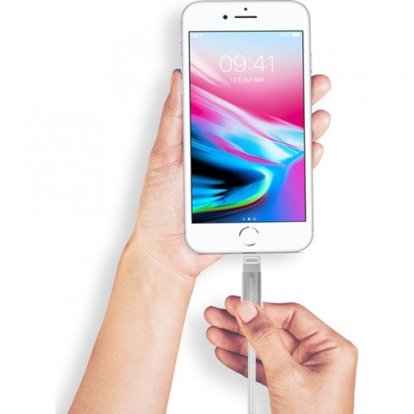 Polosmart PSM06 Apple Uyumlu Lightning Hızlı Şarj Kablosu Beyaz 1 Metre - 2