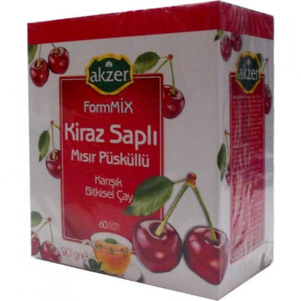 Akzer Kiraz Saplı Mısır Püsküllü Bitkisel Çay 60 Süzen Pşt