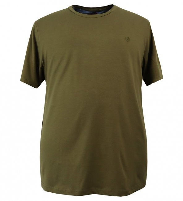 Erkek Büyük Beden Likralı Bisiklet Yaka Tişört - 6