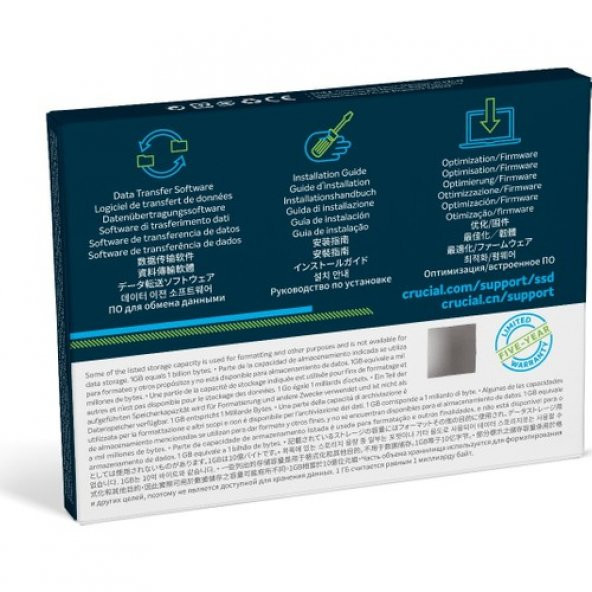 Crucial P2 500GB 2300-940MB/s NVMe PCI-e M2 SSD CT500P2SSD8 - 5