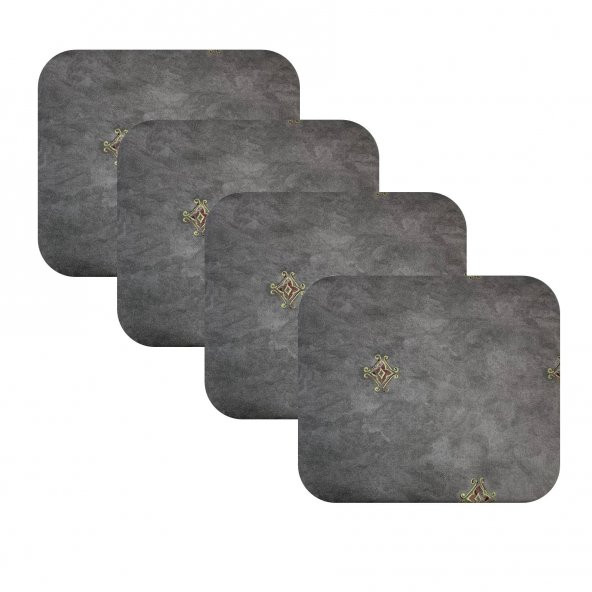 Knsz oturma minderi 4 lü zengin&mağrur&uslu gri işlemeli kumaş tel bar sandalyesi için ürün görseli