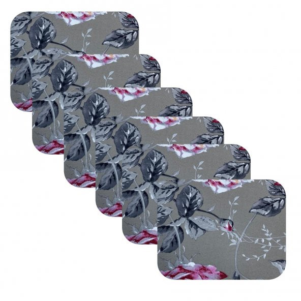 Knsz oturma minderi 6 lı mazlum yaprak gri kumaş tel sandalyesi oturma yeri için - Resim 2