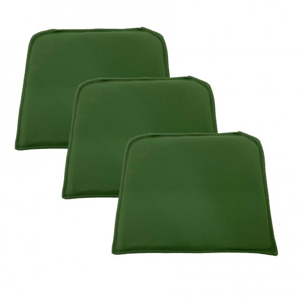 Knsz sırt minderi 3 lü mazlum yşl suni deri cırtlı tel sandalyesi sırtı için - Resim 2