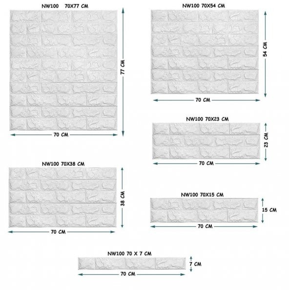 Renkli Duvarlar 70X54 CM Kendinden Yapışkanlı Esnek Köpük Duvar Kağıdı Paneli 3D Boyutlu Tuğla Desen - Resim 2