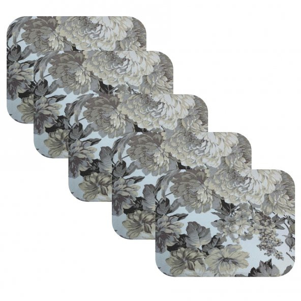 Knsz oturma minderi 5 li mazlum çiçek gri kumaş tel sandalyesi oturma yeri için - Resim 2