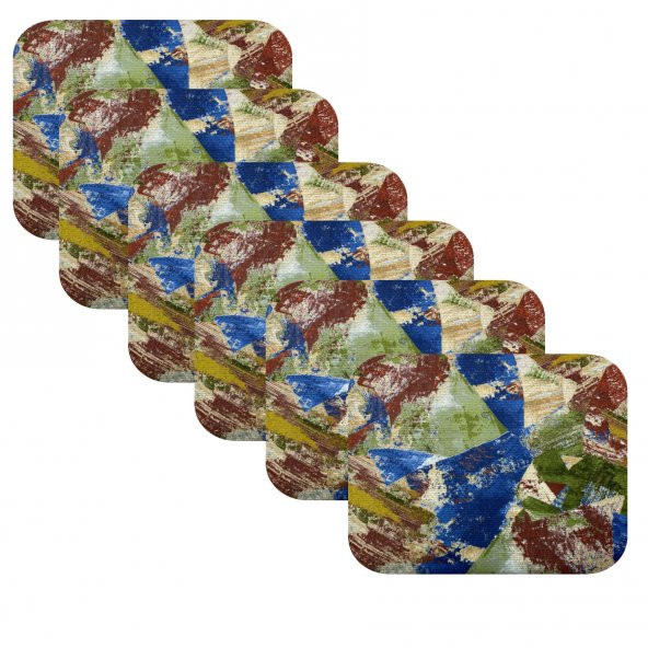 Knsz oturma minderi 6 lı mazlum geometrik desen tel sandalyesi oturma yeri için ürün görseli