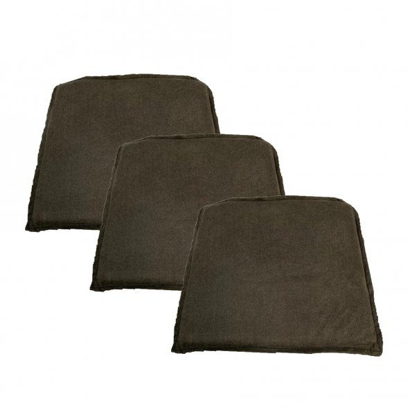 Knsz sırt minderi 3 lü mazlum kahve penye kumaş cırtlı tel sandalyesi sırtı için - 2