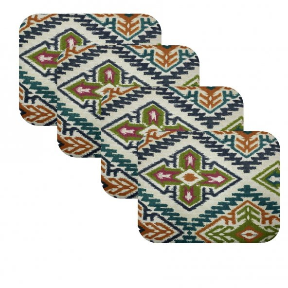 Knsz oturma minderi 4 lü mazlum kilim desen tel sandalyesi oturma yeri için