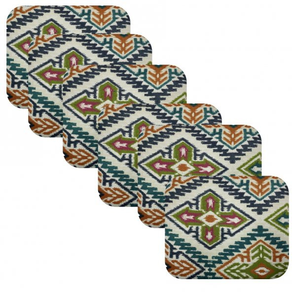 Knsz oturma minderi 6 lı mazlum kilim desen tel sandalyesi oturma yeri için
