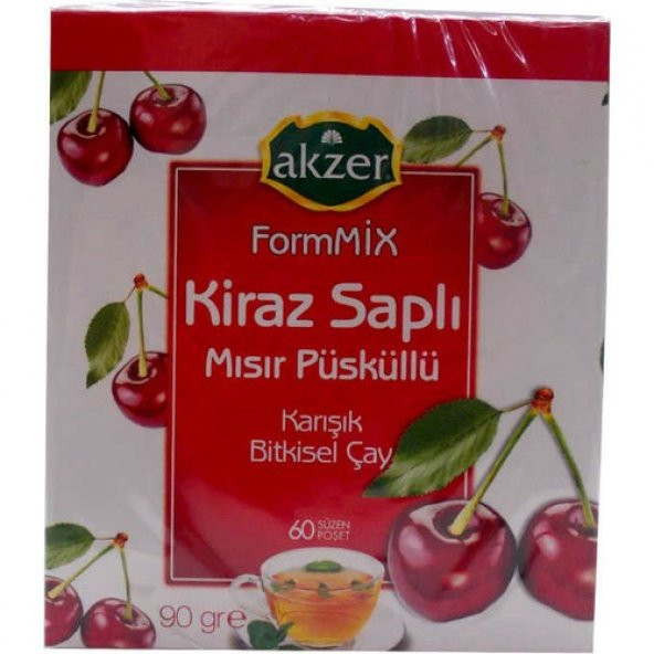 Akzer Kiraz Saplı Mısır Püsküllü Bitkisel Çay 60 Süzen Poşet - 2