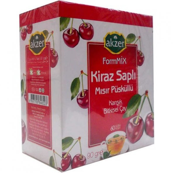Akzer Kiraz Saplı Mısır Püsküllü Bitkisel Çay 60 Süzen Poşet - 3