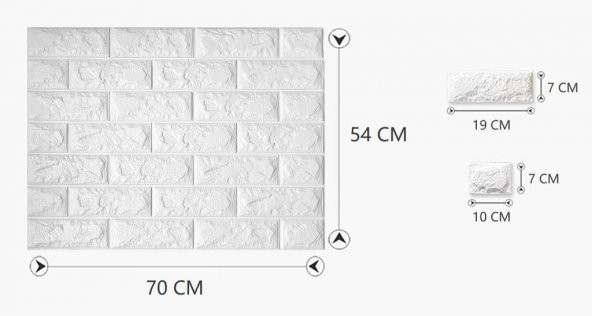 Renkli Duvarlar 70X54 CM Kendinden Yapışkanlı Esnek Köpük Duvar Kağıdı Paneli 3D Boyutlu Tuğla Desen - Resim 2
