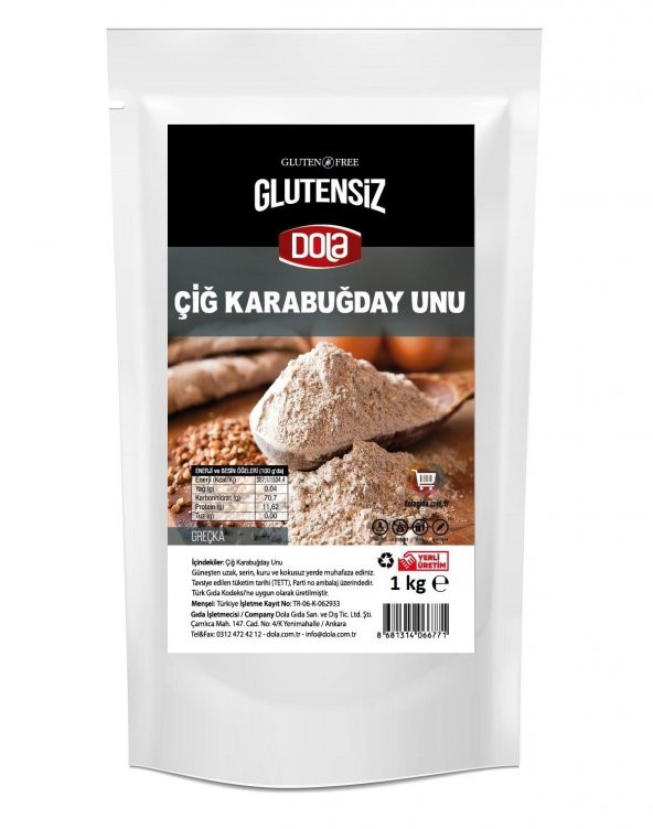 Dola Glutensiz Çiğ Karabuğday Unu 1 Kg