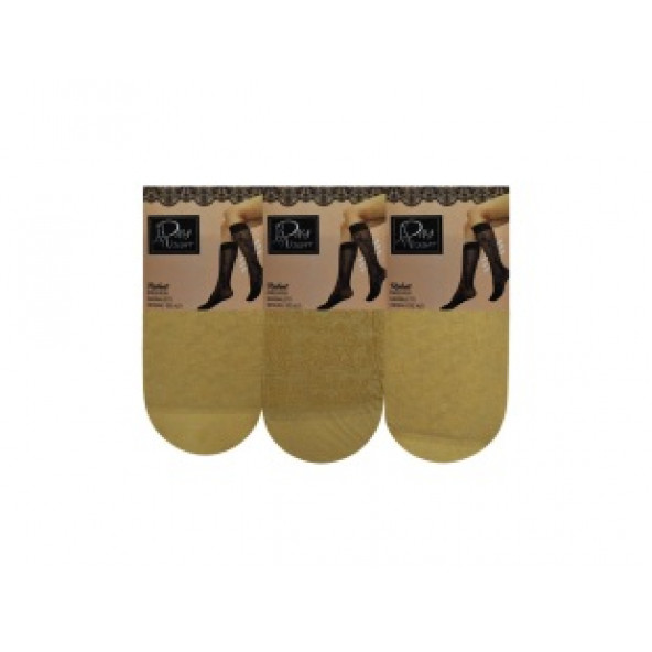 12 Çift Kaliteli Desenli Kadın Dizaltı Çorap TEN Ekonomik Toptan Paket