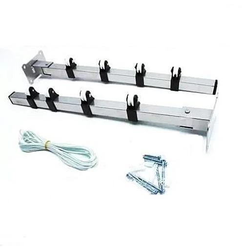 Duvara Monteli Paslanmaz Makaralı Katlanır Çamaşır Askısı İP HEDİYELİ - 2