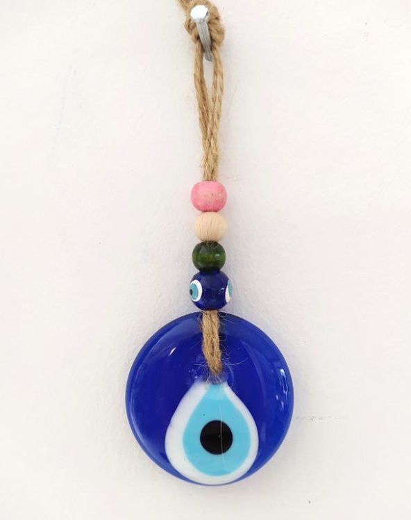 Nazarlık Hasır Renkli Ahşap Boncuklu Nazar Boncuğu Duvar Süsü Hediyelik 11591