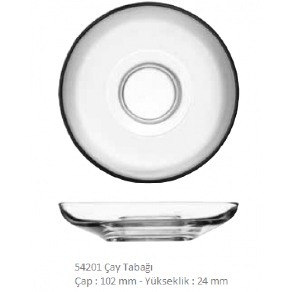 Kikovski 6 Kişilik Çay Tabağı Paşabahçe Göz Dekor - Küçük Boy - 4