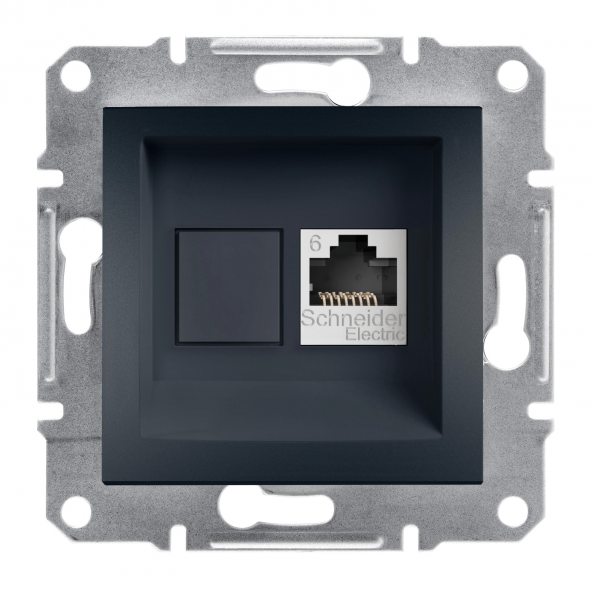 Schneider Asfora 1*RJ45 CAT.6 UTP Çelik EPH4700162 (ÇERÇEVESİZ)