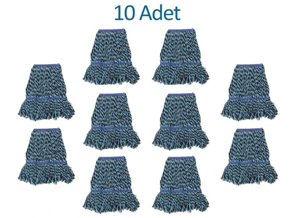 Cod-Ex Geniş Yedek Islak Mop Paspas Ucu Başlığı Pamuklu 500 Gram. 25 Cm. Mavi 10 Adet - Resim 2