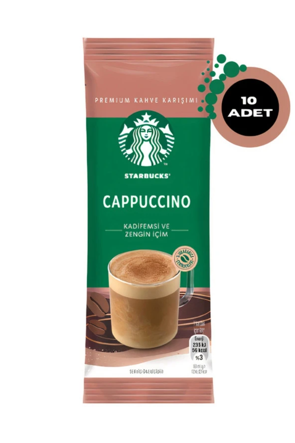 Starbucks Cappuccino Premium Kahve Karışımı 14 Gr X 10 Paket