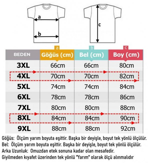 Büyük Beden Erkek Tişört Metraj Baskılı 3XL-9XL - 4