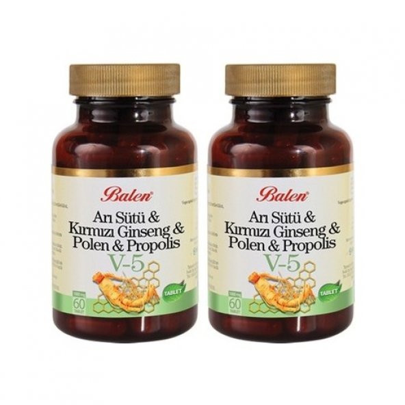 Balen 2 Kutu Balen V5 Kırmızı Ginseng Polen Propolis Arı Sütü