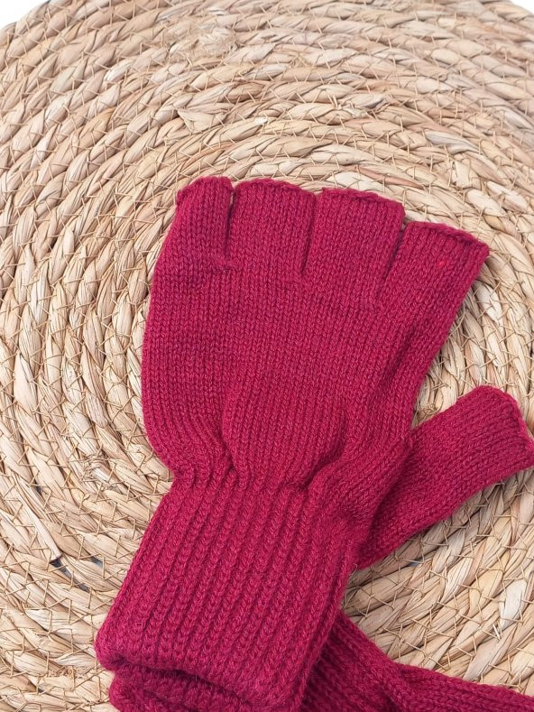 salarticaret  Klasik Yarım Parmak Eldiven bordo unisex - 2