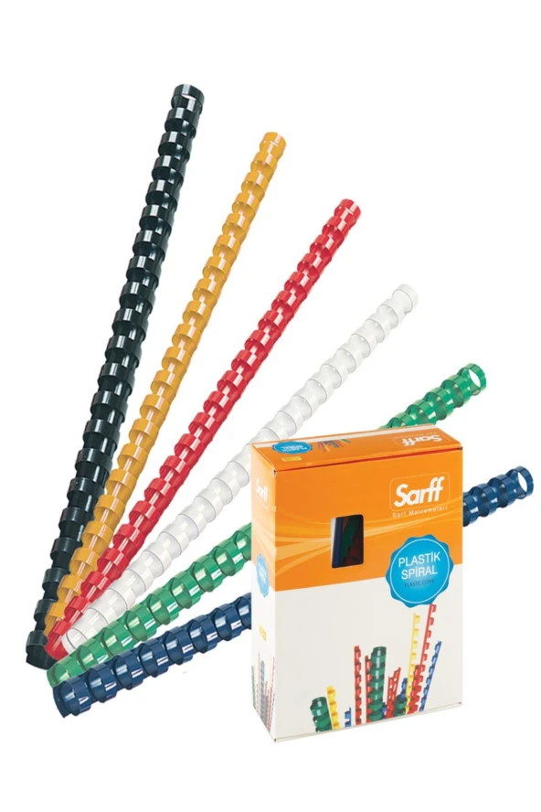 Sarff Spiral Plastik 195 Sayfa 20 MM Beyaz (100 Lü Paket)