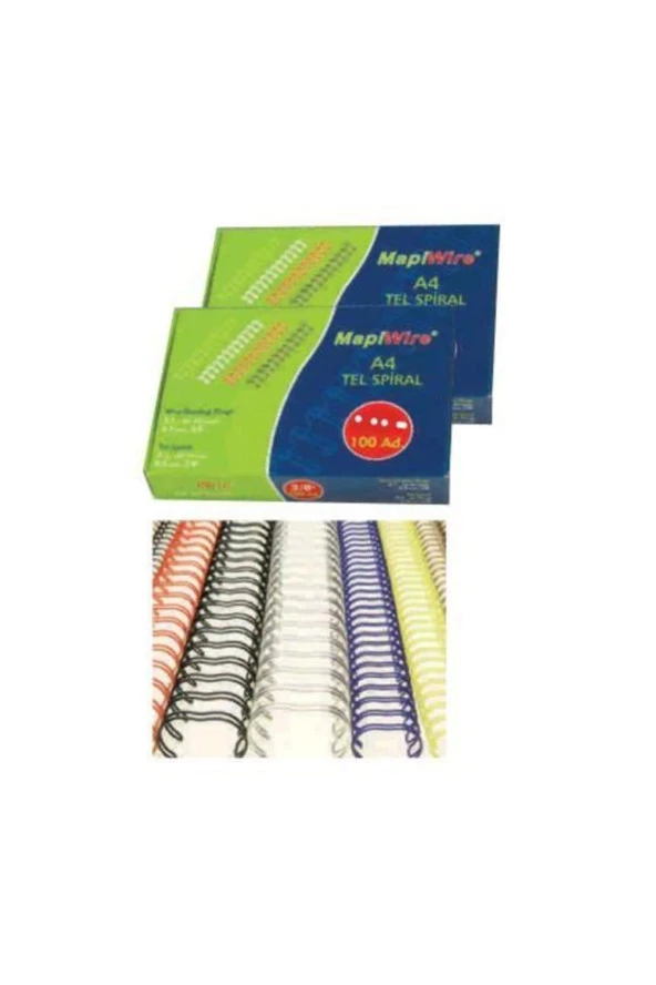 Mapiwire Spiral Tel 3:1 Aralık 60 - 75 Yaprak 7/16 Beyaz (100 Lü Paket)