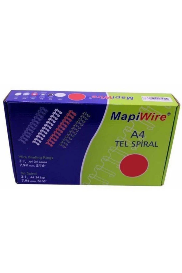 Mapiwire Spiral Tel 3:1 Aralık 90-120 Yaprak 9/16 Beyaz (50 Li Paket)