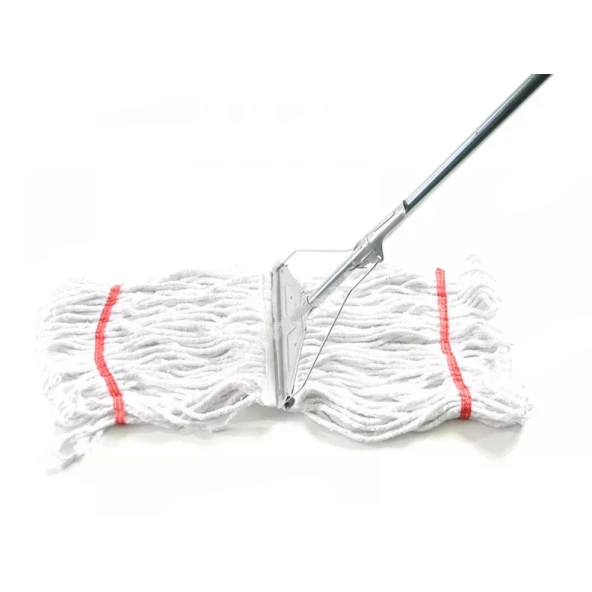 Geniş Yedek Islak Mop Paspas Ucu Başlığı Püskül - Pamuklu - 320 Gram. - 25 Cm. - Beyaz - 3 Adet - Resim 5