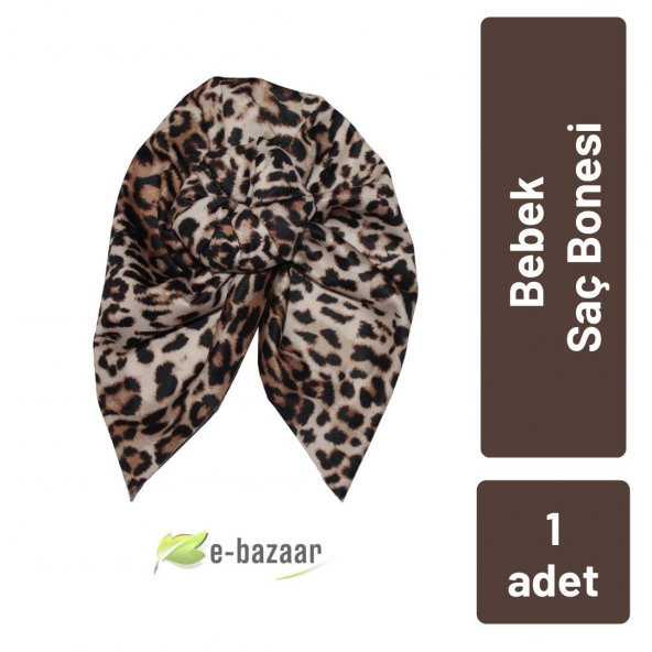 Novibaby El Yapımı Likralı Düğüm Bebek Saç Bonesi Handmade - Leopar